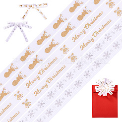 9 Yards 3 Farben Weihnachtsthema Polyester bedruckte Ripsbänder&nbsp;ORIB-TA0001-05B