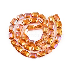 Chapelets de perles en verre transparent électrolytique&nbsp;EGLA-WH0005-02C-07