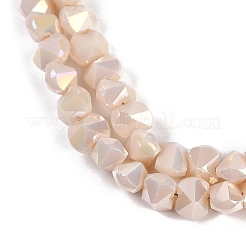 Стеклянные бусины с гальваническим покрытием  EGLA-B009-05A-04