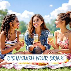 24 шт. 12-х цветные акриловые подвески для бокалов для вина&nbsp;AJEW-TA0002-92