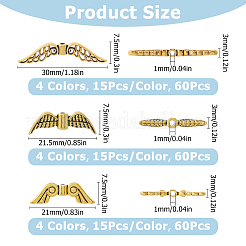 180шт 12 стиля бусины из сплава в тибетском стиле FIND-NB0005-06