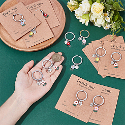 12 шт. 6 стиля брелок из цинкового сплава с эмалью&nbsp;KEYC-ME0001-11