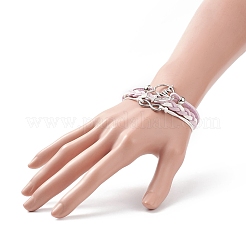 Juego de 4 pulsera multihebra con eslabones infinitos de acero inoxidable 304 y aleación de 4 colores con forma de corazón&nbsp;BJEW-TA00190