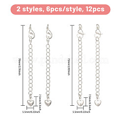 12 шт. 2-х стилистический латунный удлинитель цепи KK-CA0003-75