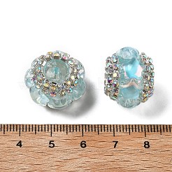 Акриловые бусины-рондели со стразами OACR-S048-02B