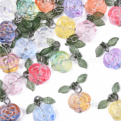 20шт 10 цвета стеклянные подвески&nbsp;PALLOY-YW00082