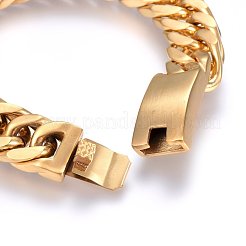 Ионное покрытие (ip) 304 нержавеющая сталь панцирные цепи браслеты BJEW-E346-10MG