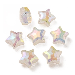 Placcatura uv perle acriliche crackle trasparenti iridescenti arcobaleno&nbsp;OACR-P010-09E