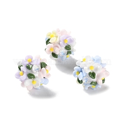 光るポリマー粘土のラインストーンの花のボールビーズ  アクリルの花と  ビーズペンやジュエリーキーホルダー作りに  カラフル  20~23mm  穴：2~3mm&nbsp;CLAY-U002-01G