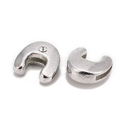Perles coulissantes de lettre pour la fabrication de bracelet de montre&nbsp;ALRI-O012-U-NR