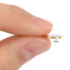 201 ステンレススチールリンクコネクター  手動研磨  フラットラウンド  ゴールドカラー  10x1mm  穴：1mm&nbsp;STAS-S105-T613-2-10