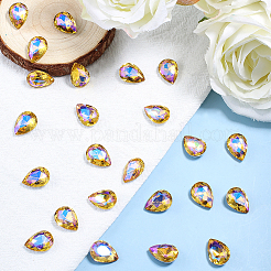 Заостренные заднее стекло горный хрусталь кабошоны RGLA-OC0001-09G