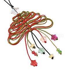 Pendentif décoratif en verre et nylon tressé&nbsp;HJEW-TA00490