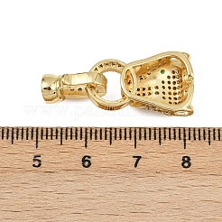 Латунные микро проложить кубического циркония раз за застежками ZIRC-L062-K01-G-1