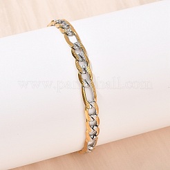 Браслеты-цепочки Figaro из нержавеющей стали 304 для женщин BJEW-G757-15GP