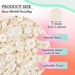 Плоские круглые пуговицы из смолы&nbsp;BUTT-TAC0017-01D