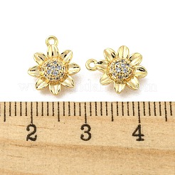 Latón micro pavimenta claro cubic zirconia encantos&nbsp;KK-H460-24G