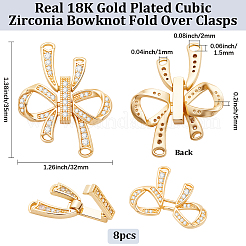 8 шт. латунные застежки с микропаве из прозрачного кубического циркония&nbsp;KK-BBC0018-57