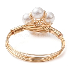 Bagues de doigt en perles de coquillage et de fleur&nbsp;RJEW-TA00157