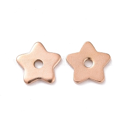 イオンプレーティング（IP）304ステンレスビーズ  スター  ローズゴールド  8x8x1mm  穴：1.5mm&nbsp;LS-STAS-D185-02RG-02