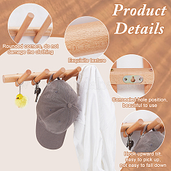 Крючок-вешалка из бука AJEW-WH0596-005