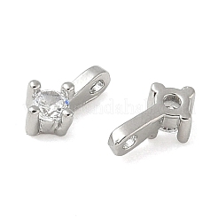 Breloques de zircone cubique clair pavés en laiton&nbsp;CU-CBA9FFD-11P-04