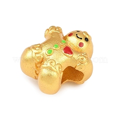 Рождественские латунные эмалевые европейские бусины&nbsp;LS-KK-F922-03E-G