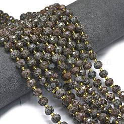 Природные снежинка обсидиан бисер нитей G-K389-E32-01