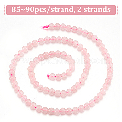 2 filo di perline di quarzo rosa naturale&nbsp;G-GO0001-12