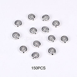 Lega di stile tibetano rotonda e piatta scavate perline vortice&nbsp;TIBEB-PH0004-58-LF