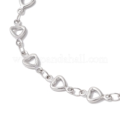 Браслеты на ногу из полой цепочки в форме сердца из нержавеющей стали 304 для женщин AJEW-AN00684