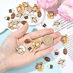 40шт 4 стиля позолоченные подвески из сплава с эмалью&nbsp;ENAM-YW0008-40