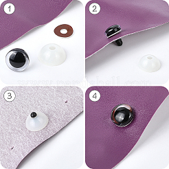 60 набор 5-х цветных полукруглых кукольных глаз из АБС-пластика&nbsp;DIY-GF0010-67A