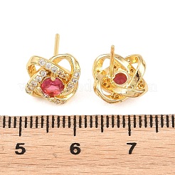 Boucles d'oreilles en laiton avec micro pavé de zircons cubiques pour femmes&nbsp;KK-A305-10G-05