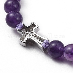 Braccialetti di perline in ametista naturale&nbsp;BJEW-JB04804-04