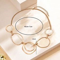 201 collane bavaglino multi-anello in acciaio inossidabile e lega per donna&nbsp;WG2A4B7-01