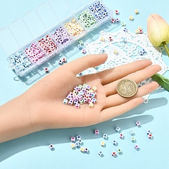 399шт 7 цвета непрозрачные акриловые бусины OACR-YW0003-12