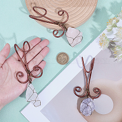 3 шт. самородки натурального аметиста и розового кварца и кварцевый кристалл для украшения цветочного горшка HJEW-OC00088