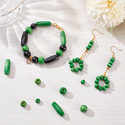 480 шт. 4-х видов окрашенных бусин из натурального дерева WOOD-PH0002-47