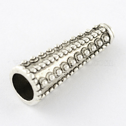 亜鉛合金ビーズキャップ  チベットスタイル  花弁のない  コーン  無鉛の  アンティークシルバー  30x11.5mm  穴：2mm  約210個/1000g&nbsp;TIBE-Q052-29AS-LF