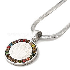 Красочные ожерелья с подвесками в виде святого бенедикта со стразами&nbsp;LS-NJEW-G123-01P