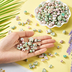 92шт 2 цвета непрозрачные акриловые бусины OACR-TA0003-36