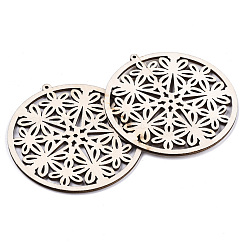 Grands pendentifs en bois naturel non teint&nbsp;WOOD-N007-031