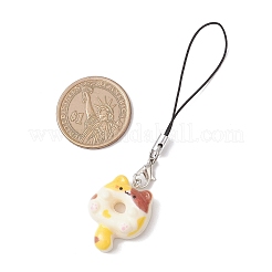 Фигурка кошки с подвеской в виде пончика HJEW-JM03696