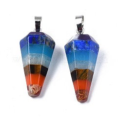 Pendentifs de chakras en pierre naturelle et synthétique&nbsp;G-R451-09
