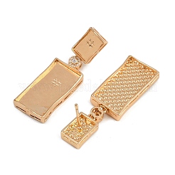 Серьги-гвоздики с прозрачным кубическим цирконием из латуни с микропаве&nbsp;KK-Z122-17KCG