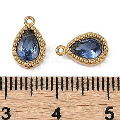Breloques en acier inoxydable 304 avec placage ionique (IP) et micro-pavé de zircones cubiques&nbsp;STAS-K256-20G-01