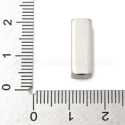 304ステンレスチューブビーズ  長方形  ステンレス鋼色  16x6x6mm  穴：2.5mm&nbsp;STAS-D139-01A-P