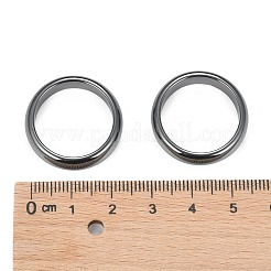 非磁性の合成ヘマタイト指輪  ブラック  4mm  内径：20mm&nbsp;RJEW-J005-03A
