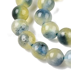Teñidos naturales blancas abalorios de jade hebras&nbsp;G-T138-6mm-210-27